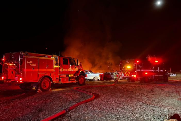 Fire officials responded to a blaze earlier this month near California's Lake Englebright.