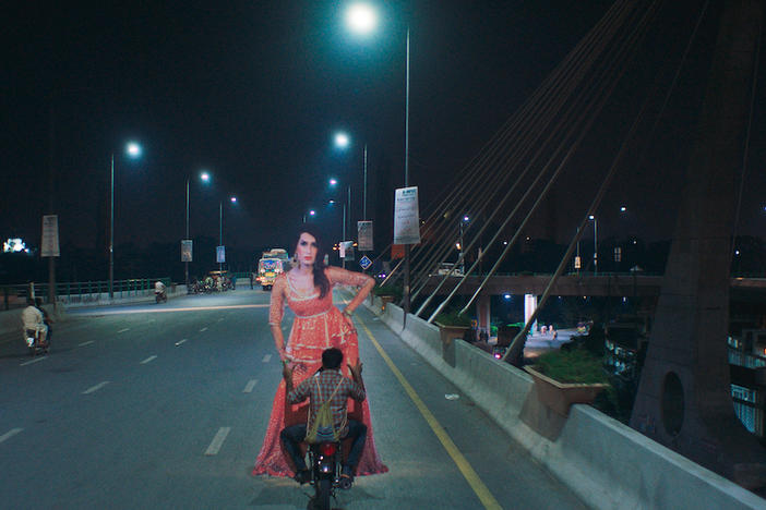 This image released by all caps/Khoosat Films shows a scene from the film <em>Joyland</em>.