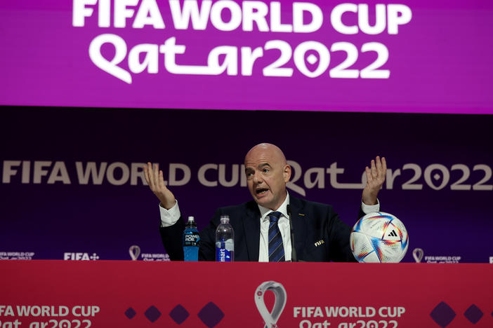 FIFA President Gianni Infantino on Saturday derided Western critics of Qatar's human rights record and blasted their 'hypocrisy' during an opening news conference in Doha, Qatar, before the World Cup, which kicks off on Sunday.