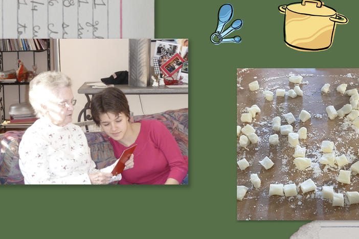 Left: Jordan Harrison with her grandmother, Judy Greene. Right: Freshly made butter mints.