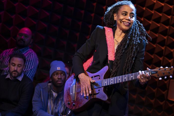 Suzan-Lori Parks (right), and the cast of <em>Plays for the Plague Year</em>. Parks, a prolific playwright, is doing something new with this play — she's acting.