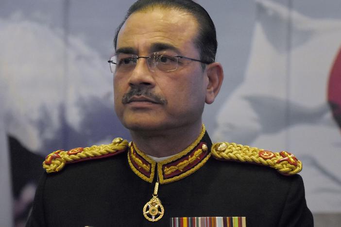 Lt. Gen. Syed Asim Munir, seen here on Nov. 1, has been appointed to replace Gen. Qamar Javed Bajwa as head of Pakistan's army when Bajwa completes his term on Nov. 29. Munir, Pakistan's former spy chief, begins his new role amid bitter feuding between Prime Minister Shahbaz Sharif and former premier Imran Khan. Khan has accused Bajwa of playing a role in his ouster, a charge Bajwa has denied.