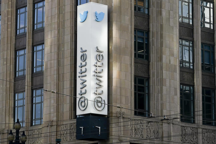 Twitter headquarters is shown in San Francisco on Nov. 4, 2022.