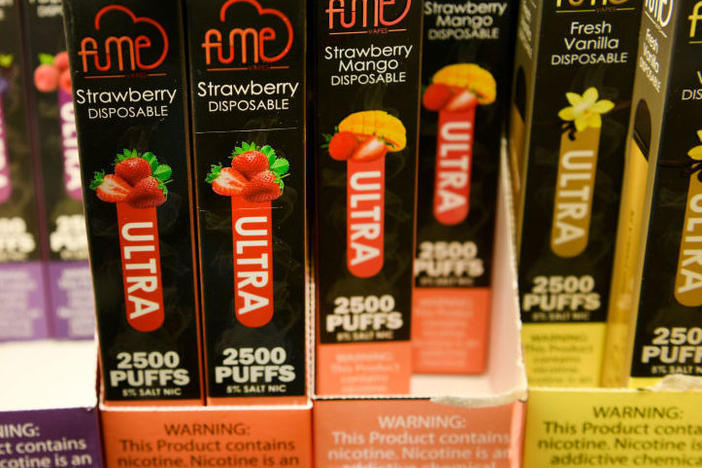 Nearly two years after the FDA issued a policy denouncing the marketing of fruit-flavored vape juice and other vape products to young people, the products are still widely available in stores. But experts hope that could be about to change.