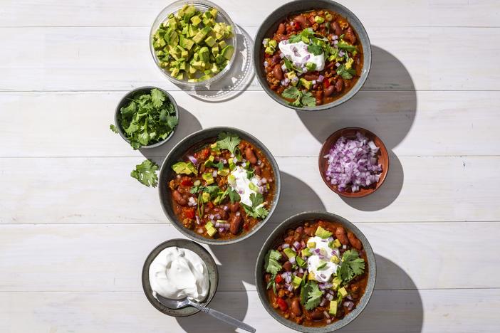 Despite its name, Weeknight Meaty Chili is actually a vegetarian dish.