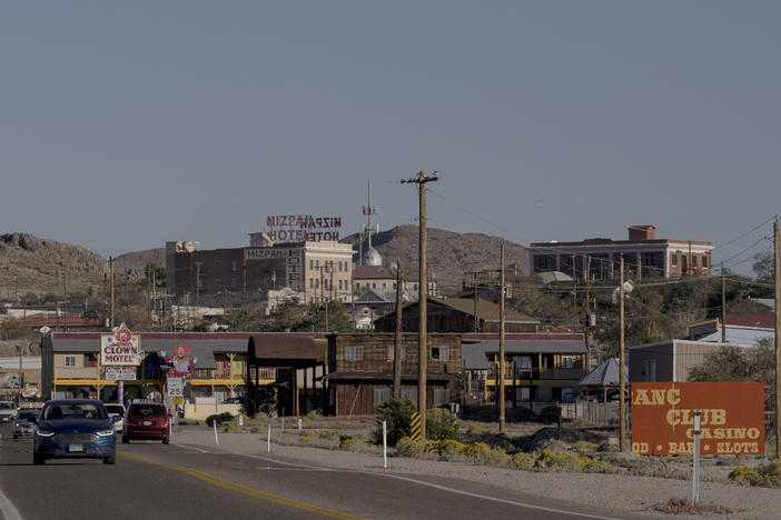 Traffic passes through Tonopah, Nev. on Oct. 6, 2022.