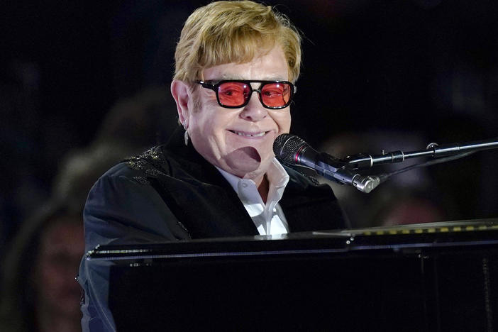 Elton John performs on the South Lawn of the White House in Washington, Friday, Sept. 23, 2022.