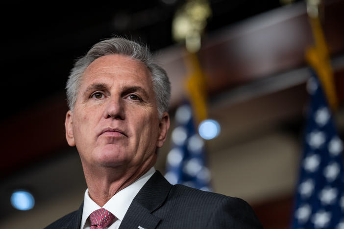 House Minority Leader Kevin McCarthy (R-CA) speaks during a news conference on Wednesday, Nov. 3, 2021 in Washington, DC.