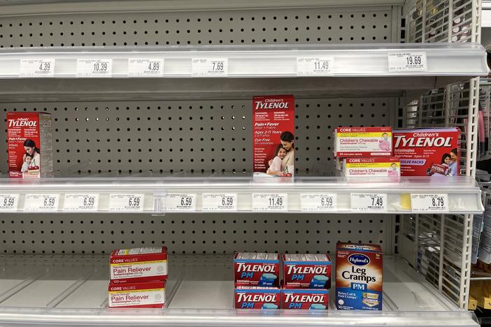 It can be hard to find children's fever-reducing medication in some areas. At a Bed Bath & Beyond in Washington, D.C., on Thursday, a few products were in stock while others were sold out.