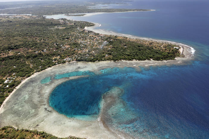 A Dec. 07, 2019, aerial view of the coastline of Port Vila, the capital of Vanuatu.