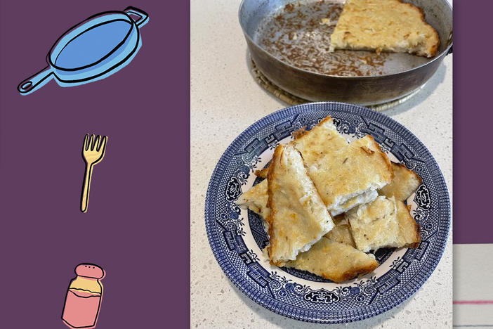 Left: Merjem Mededovic in her hometown of Sarajevo, Bosnia-Herzegovina. Right: Kljukusa on a plate.