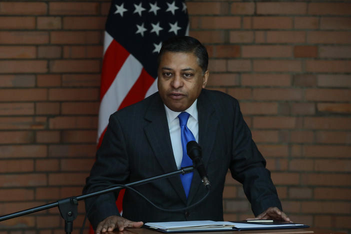 Director of the White House Office of National Drug Control Policy Dr. Rahul Gupta, shown at an event in August 2022, says the new opioid overdose tracking system could save "tens of thousands of additional lives."