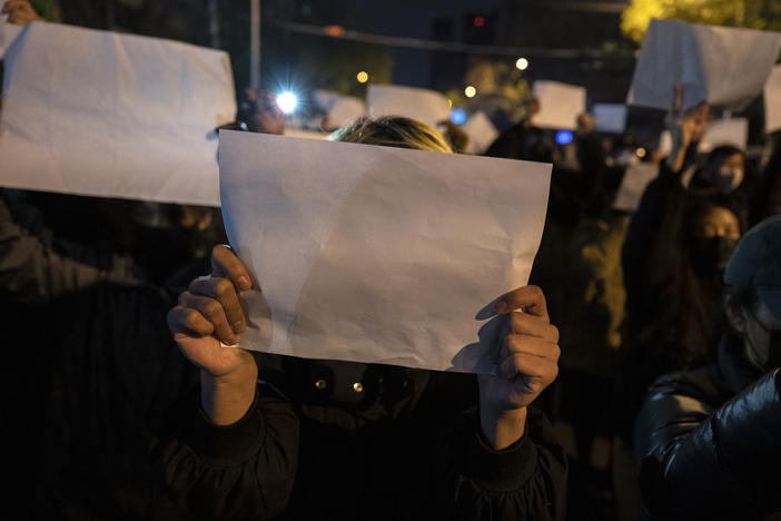 Sheets of blank white paper have become a symbol for social media censorship in China.