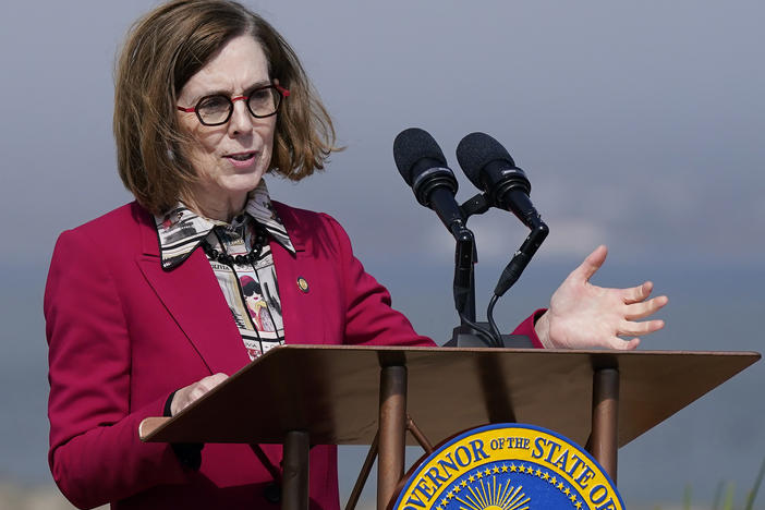 Oregon Gov. Kate Brown, pictured in San Francisco in October, commuted the sentences of all 17 people on death row on her way out of office.