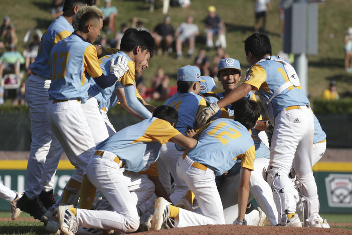 Players from the West Region team from Honolulu celebrate winning the Little League World Series championship game in August.