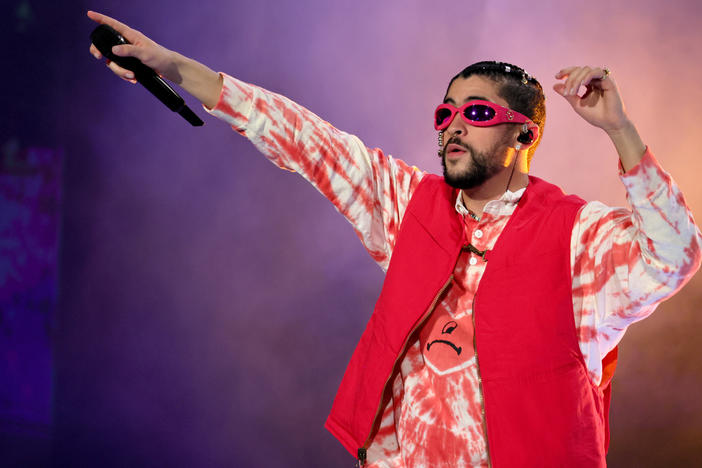 Bad Bunny, pictured performing on stage in Philadelphia in September, finished his international tour in Mexico City last weekend — but many fans were denied entry after being told their tickets were illegitimate.