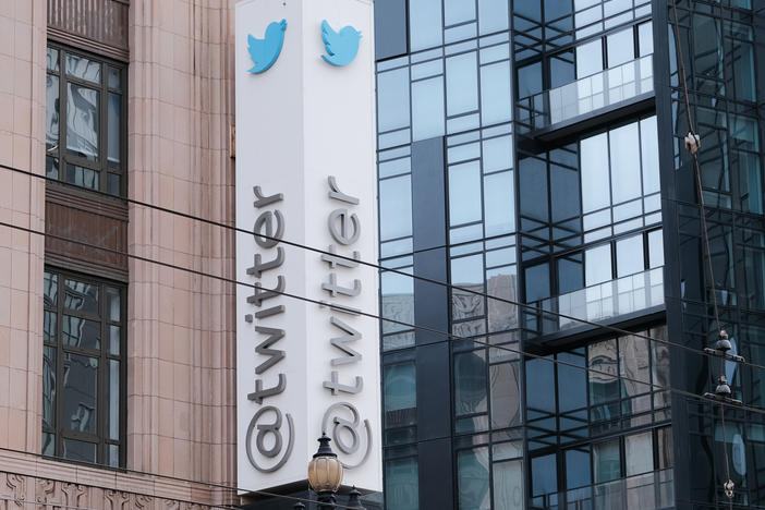 Twitter headquarters in San Francisco on Nov. 4. The United Nations and the European Union are among the groups that condemned Elon Musk's decision to suspend several journalists from the social media platform.