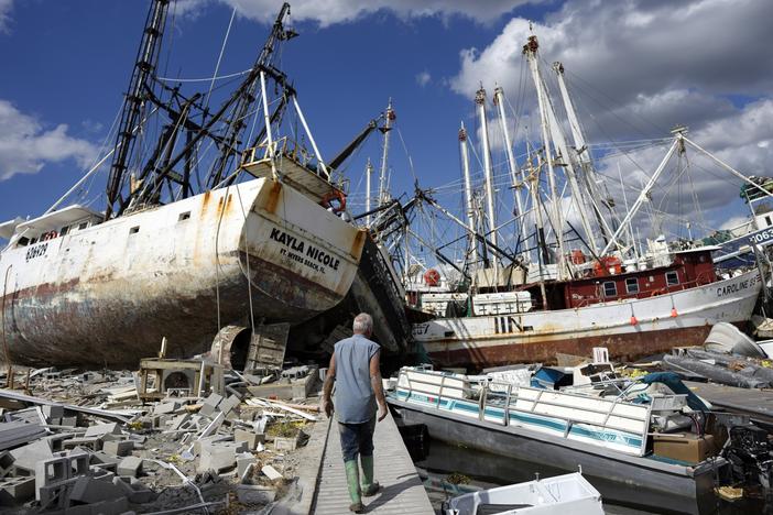 Bruce Hickey, 70, one week after Hurricane Ian tore through his community in Fort Myers Beach, Fla. There were relatively few storms in the Atlantic over the summer, but the 2022 hurricane season was nonetheless one of the most destructive on record.