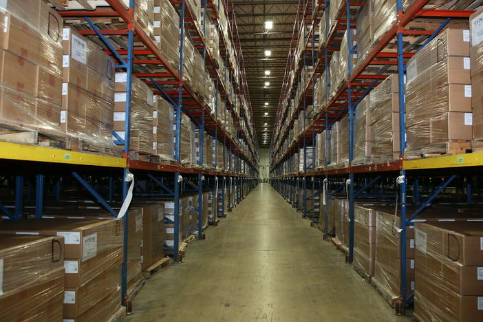 One of the warehouses where stockpiled medicine, and medical supplies, are kept.