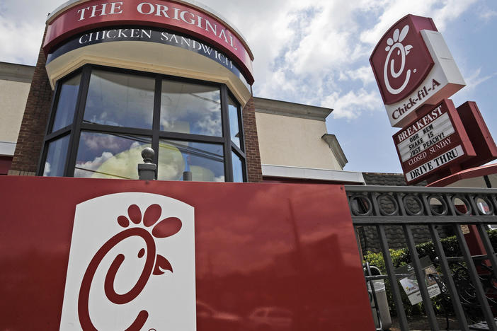 This July 19, 2012, file photo shows a Chick-fil-A fast food restaurant in Atlanta.