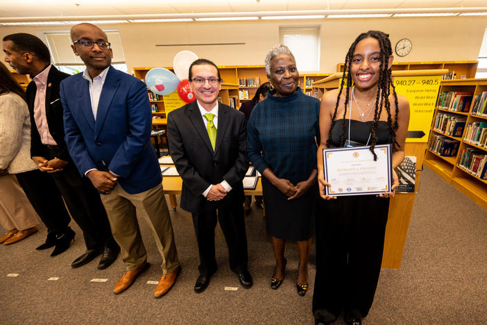 Bithaniya Fieseha, a high school senior, graduates from the Youth Public Health Ambassador program run by the Fairfax County Health Department at West Springfield High School in Fairfax County, Va.