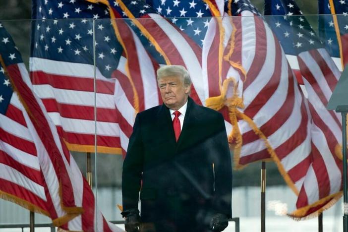 President Trump arrives to speak to supporters from The Ellipse near the White House on Jan. 6, 2021. The rally later turned into a riot that breached the U.S. Capitol.