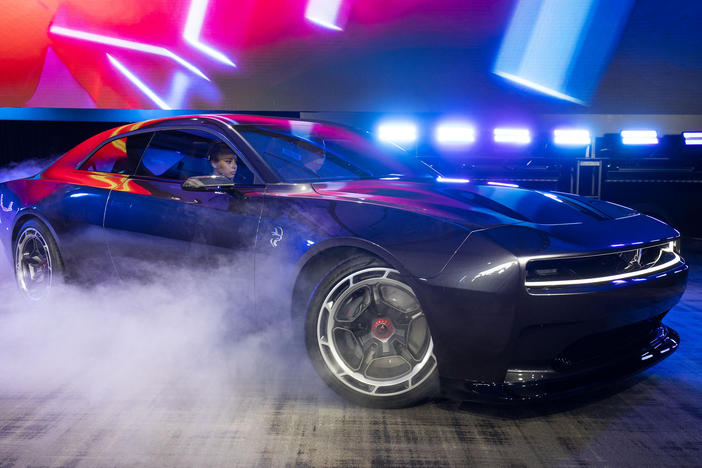 The Dodge Charger Daytona SRT Concept all-electric muscle car is shown at its world reveal during Dodge's Speed Week at M1 Concourse on Aug. 17 in Michigan. As the popularity of EVs explodes, U.S. battery production is rapidly growing.