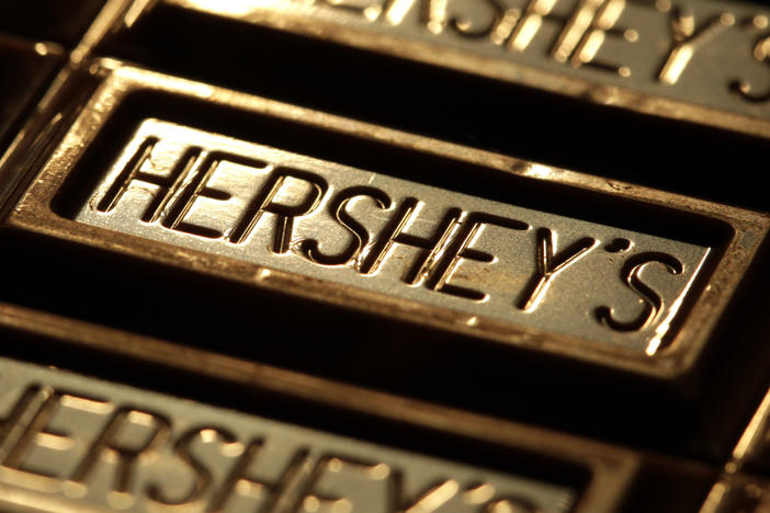 Hershey's chocolate is shown in Overland Park, Kan., on July 25, 2011. The Hershey Co. is being sued<strong> </strong>for allegedly failing to disclose the presence of heavy metals in its dark chocolate bars.