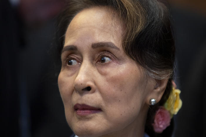 Then Myanmar's leader Aung San Suu Kyi waits to address judges of the International Court of Justice in The Hague, Netherlands, Dec. 11, 2019. On Dec. 30, 2022, the court in army-ruled Myanmar convicted Aung San Suu Kyi on more corruption charges, adding 7 years to her prison term.