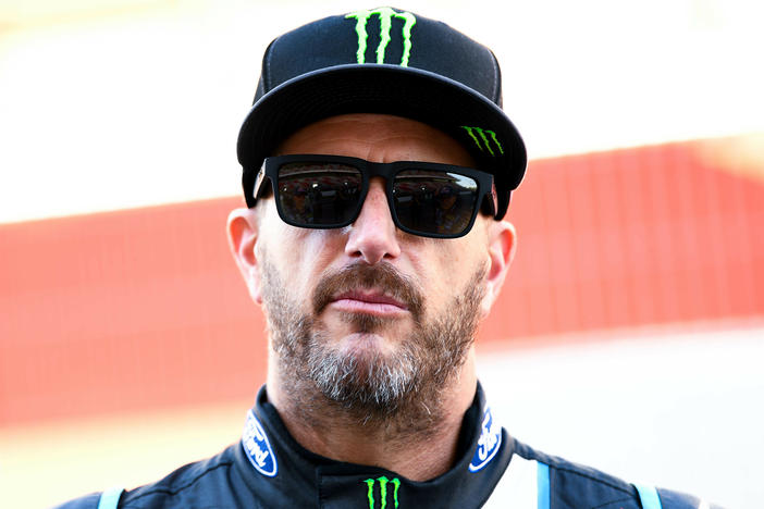 Ken Block, pictured here at the 2017 World Rallycross Championship in Barcelona, Spain, died yesterday in a snowmobile accident, his company said.