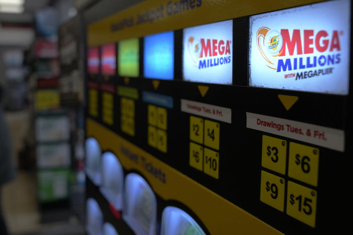 A lottery ticket vending machine is seen at a convenience store Tuesday, Jan. 3, 2023, in Northbrook, Ill.