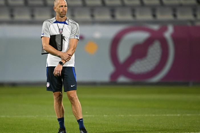 U.S. men's national team coach Gregg Berhalter during a training session at the FIFA World Cup in Qatar.