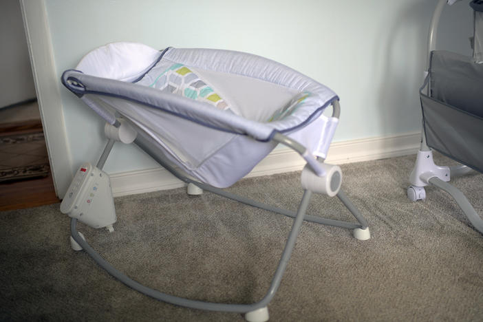 The Fisher-Price Rock 'n Play sleeper is pictured in a home in Alexandria, Virginia, in 2019.