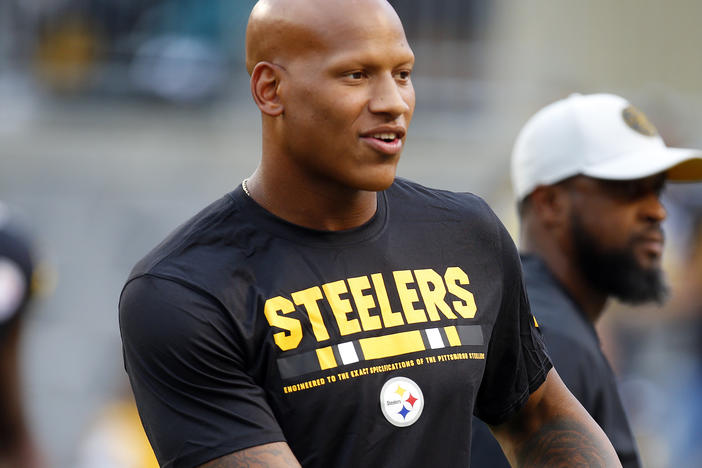 Retired NFL player Ryan Shazier, pictured in 2018, relearned how to walk after suffering a spinal cord injury during a 2017 game.
