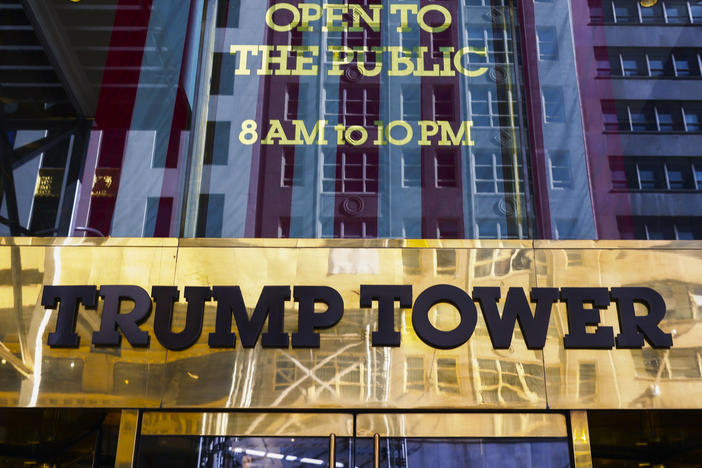 The 58-story Trump Tower in Midtown Manhattan is headquarters for the Trump Organization, as well as containing Donald Trump's penthouse condominium residence.