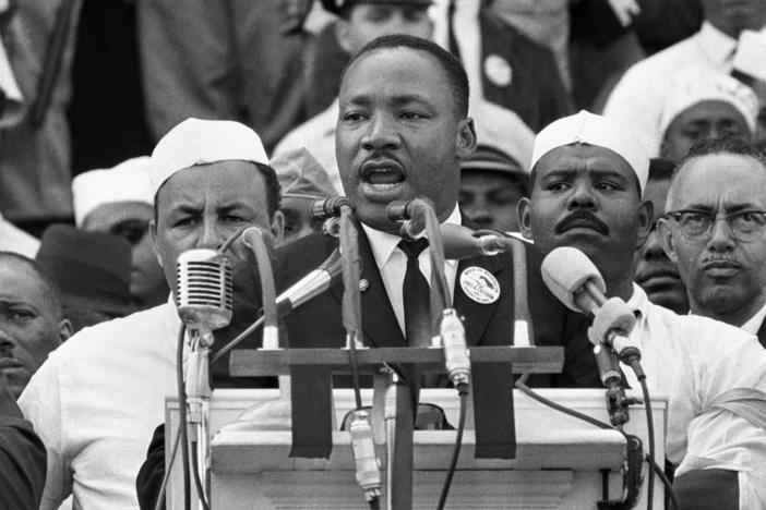 Dr. Martin Luther King Jr., head of the Southern Christian Leadership Conference, addresses marchers during his "I Have a Dream" speech at the Lincoln Memorial in Washington on Aug. 28, 1963. On Monday, his daughter Bernice King said, "My father's 'dream' wasn't palpable to the white masses, including politicians."