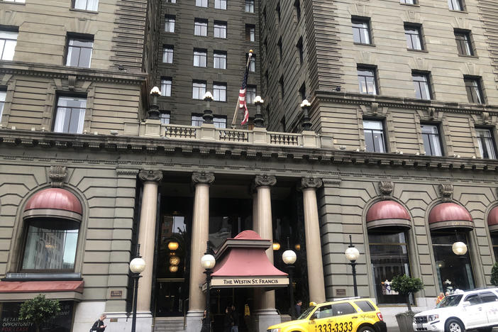 The Westin St. Francis San Francisco on Union Square hotel hosted this year's JPMorgan Healthcare Conference — the first since the onset of the coronavirus pandemic. (Darius Tahir/KHN)