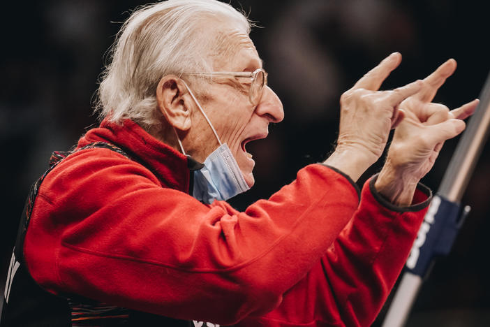 Bruce Reznick, known as "Mr. Whammy" at a Nets game earlier this month.