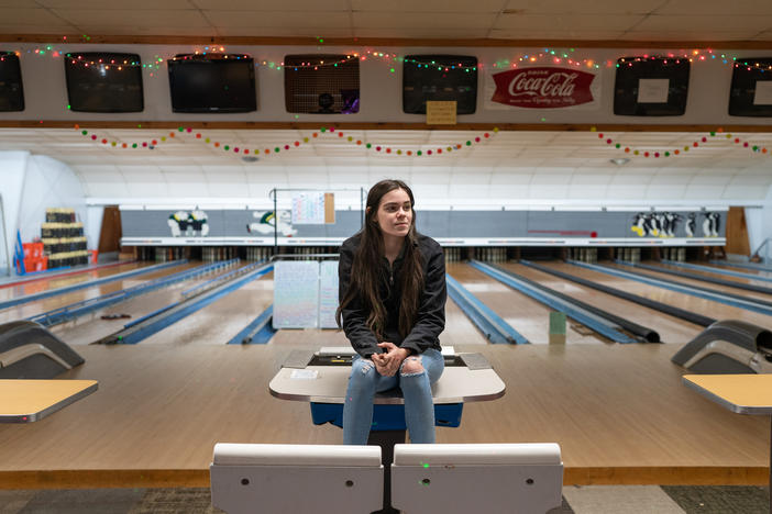 Autumn Mowery, 20, operates the candlepin bowling alley in Ellsworth, Maine.  She has been running the place by herself and needs to update the bowling alley's machinery in order to be able to hire any employees.