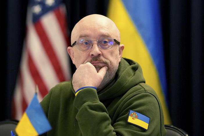 Ukrainian Minister of Defense Oleksii Reznikov attends the meeting of the Ukraine Defense Contact Group at Ramstein Air Base in Ramstein, Germany,  Jan. 20.