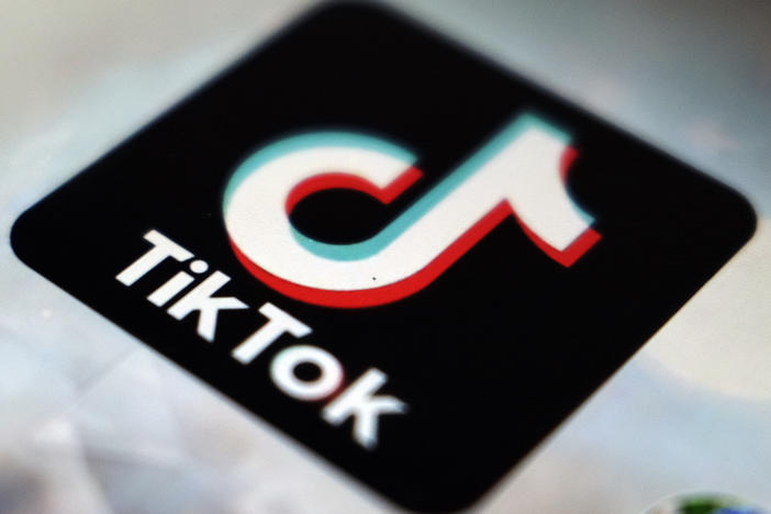 The TikTok app logo is pictured in Tokyo, Sept. 28, 2020. University of Wisconsin System officials said Tuesday, Jan. 24, 2023, that they will restrict the use of TikTok on system devices.