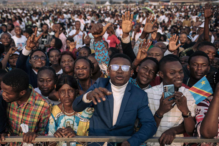 A million people celebrated a papal mass in the Democratic Republic of Congo's capital on the second day of Pope Francis' visit to the conflict-torn country.