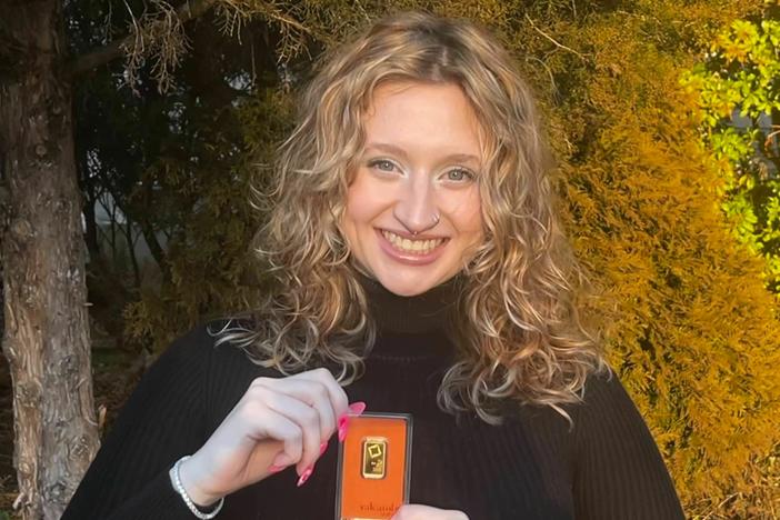 Julia Grugan, 20, a senior at Temple University recently made one of her first major investments: A 10 gram gold bar.