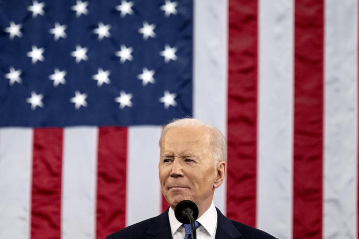 President Joe Biden delivers the State of the Union address last March.