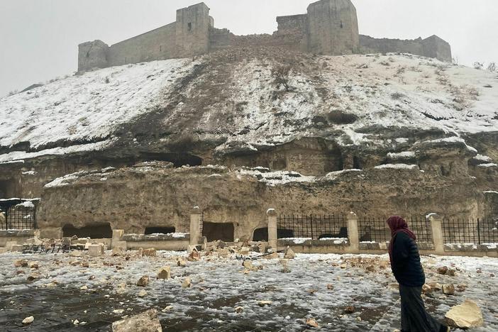 Gaziantep Castle, a historic site and tourist attraction in southeastern Turkey, sustained significant damage in Monday's earthquake.