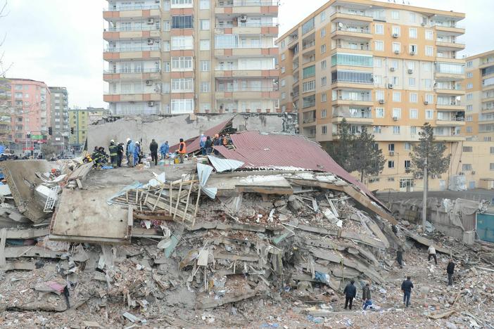 Rescue teams are conducting search and rescue operations in Diyarbakir and other parts of southeastern Turkey that were hit by powerful earthquakes on Monday. Anyone claiming to predict quakes, a seismologist tells NPR, is making "scattershot" predictions.