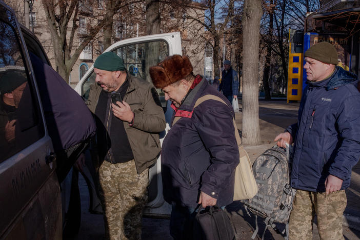 Vlad begins his round of evacuations picking up civilians in Druzhkivka on Dec. 14, 2022, in Kramatorsk, Ukraine.