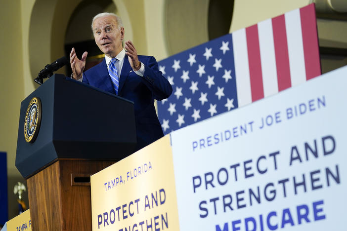 President Joe Biden spoke about his administration's plans to protect Medicare and lower health care costs, Thursday, the same day his administration released draft guidance of Medicare's new plan to regulate drug prices.