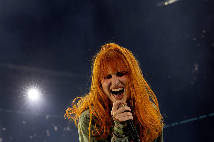 Hayley Williams performs with Paramore during the When We Were Young music festival on Oct. 23, 2022, in Las Vegas.