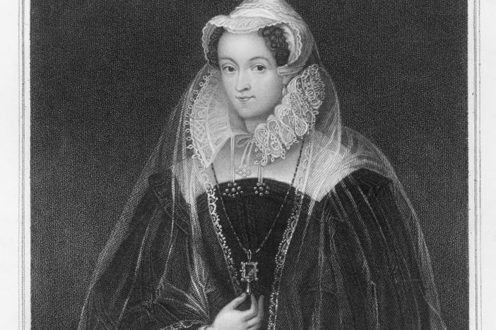 An engraving by W.T. Fry (based on a painting) of Mary Stuart, also known as Mary Queen of Scots, circa 1587. An international trio of codebreakers discovered and decrypted letters she wrote during her years in captivity in England.